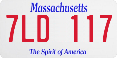 MA license plate 7LD117