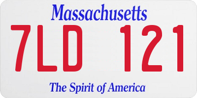 MA license plate 7LD121