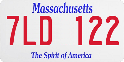 MA license plate 7LD122