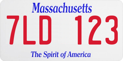 MA license plate 7LD123