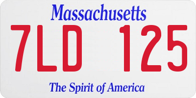 MA license plate 7LD125