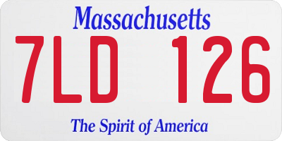 MA license plate 7LD126