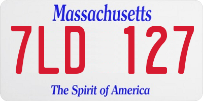 MA license plate 7LD127