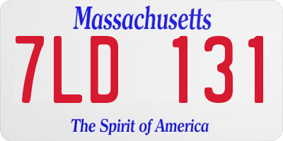 MA license plate 7LD131