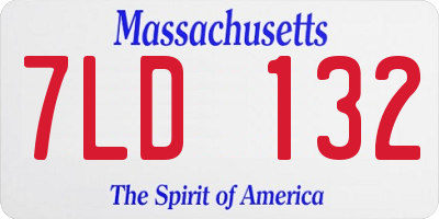 MA license plate 7LD132