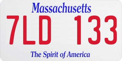 MA license plate 7LD133