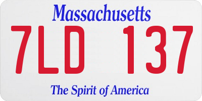 MA license plate 7LD137