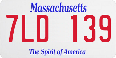 MA license plate 7LD139