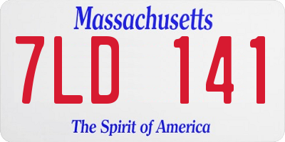 MA license plate 7LD141