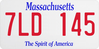 MA license plate 7LD145