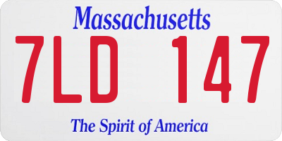 MA license plate 7LD147