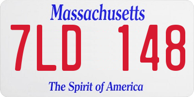 MA license plate 7LD148