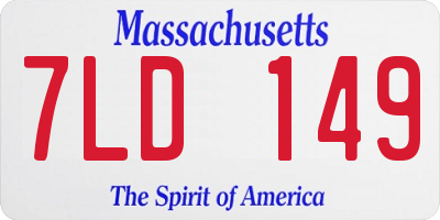 MA license plate 7LD149