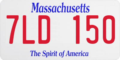 MA license plate 7LD150