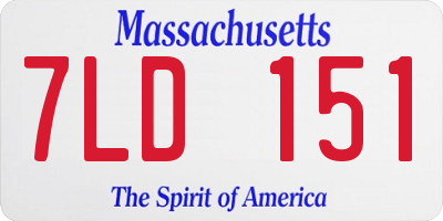 MA license plate 7LD151