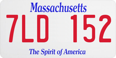 MA license plate 7LD152