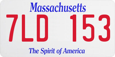 MA license plate 7LD153