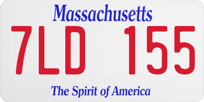 MA license plate 7LD155