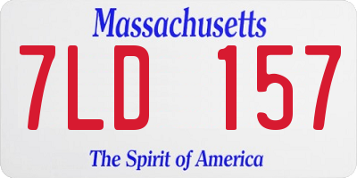 MA license plate 7LD157