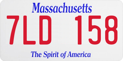 MA license plate 7LD158