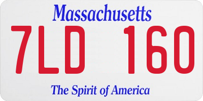 MA license plate 7LD160
