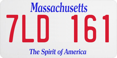 MA license plate 7LD161