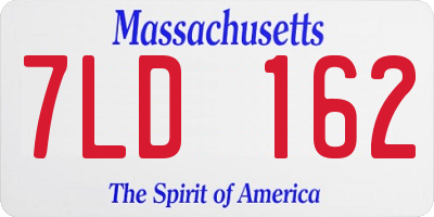 MA license plate 7LD162