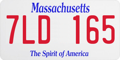MA license plate 7LD165