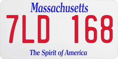 MA license plate 7LD168