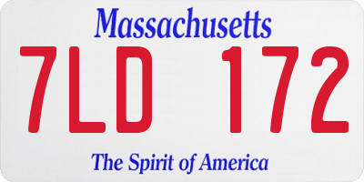 MA license plate 7LD172
