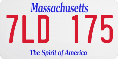 MA license plate 7LD175