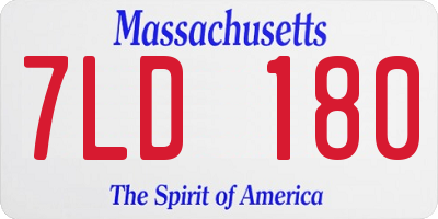 MA license plate 7LD180
