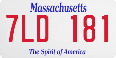 MA license plate 7LD181