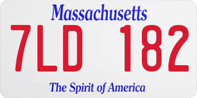 MA license plate 7LD182