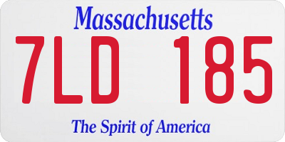MA license plate 7LD185