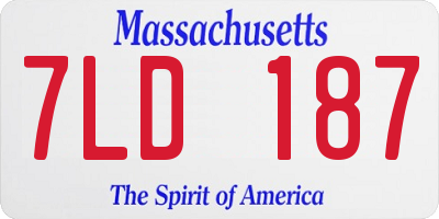 MA license plate 7LD187