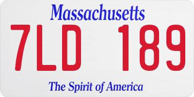 MA license plate 7LD189