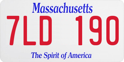 MA license plate 7LD190