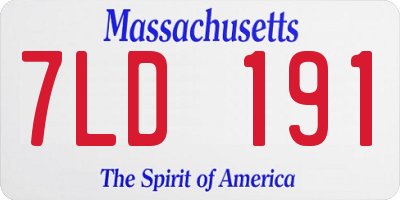 MA license plate 7LD191