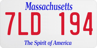 MA license plate 7LD194