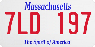 MA license plate 7LD197