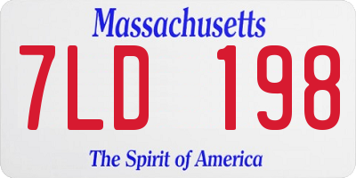 MA license plate 7LD198