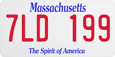 MA license plate 7LD199