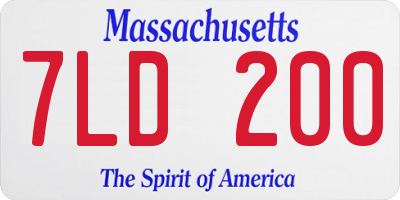 MA license plate 7LD200
