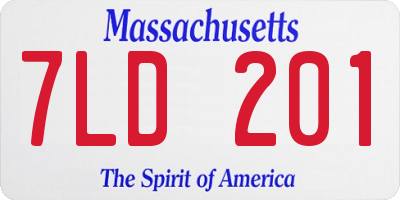 MA license plate 7LD201