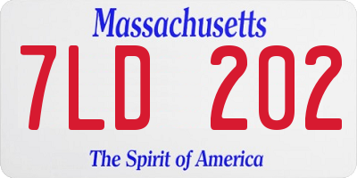 MA license plate 7LD202
