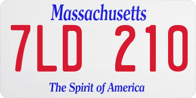 MA license plate 7LD210