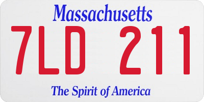 MA license plate 7LD211