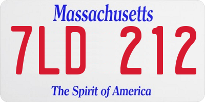 MA license plate 7LD212