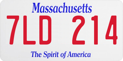 MA license plate 7LD214